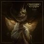 Texte: "Crawling Chaos" und "Wyrd". Eine düstere, majestätische Figur in Gewändern mit einer krönenden Aura., LP
