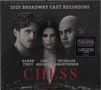 "2025 BROADWAY CAST RECORDING." Drei Gesichter, ernst blickend. Namen: Aaron Tveit, Lea Michele, Nicholas Christopher.