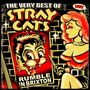 „STRAY CATS RUMBLE IN BRIXTON“. Es zeigt eine Illustration von Katzenfiguren und eine Frau im Retro-Stil., CD