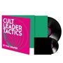 Der Text "CULT LEADER TACTICS BY PAUL DRAPER" ist auf einem pinken Cover. Zwei Schallplatten sind zu sehen.