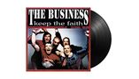 Cover einer Schallplatte mit den Texten „THE BUSINESS“ und „keep the faith“. Fünf Menschen posieren freudig., LP