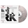 HTRK, „Work (Work, Work)“. Graues Vinyl mit abstrakten Schwarz-Weiß-Mustern und modernem Design., LP