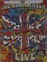"Joe Bonamassa British Blues Explosion Live." Buntes, psychedelisches Design mit dynamischen Formen und lebhaften Farben.