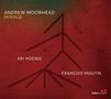 Texte: "ANDREW MOORHEAD MIRAGE", "ARI HOENIG", "FRANÇOIS MOUTIN". Rote abstrakte Illustration mit geometrischen Linien., CD