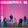 Text: "Collective Soul", "Touch and Go". Fünf Personen stehen nebeneinander vor einem lebhaften, pinken Hintergrund., CD
