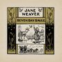 "JANE WEAVER", "SEVEN DAY SMILE" steht auf einer Illustration mit Kindern, einer Ziege und einer Kutsche. Umrahmt von Pflanzen., LP
