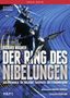 "Der Ring des Nibelungen" von Richard Wagner, darunter Personen in futuristischen, schwarzen Outfits mit Flügeln., 11 DVDs