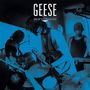 "Geese - Live at Third Man Records" in weißen Buchstaben; Musiker spielen energetisch auf einer Bühne, in Blautönen., LP