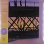 Text: "THE GREEN PAJAMAS", "WHEN FEVER LET ME DREAM", "LIMITED EDITION LAVENDER VINYL". Zwei Personen auf einer Brücke bei Sonnenuntergang., LP
