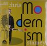 Der Text enthält "chris stamey", "modernism". Bunte Grafik mit Person und Gitarre., LP