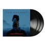 "The Odyssey", Musik von Ludwig Göransson. Ein Krieger in Rüstung, drei schwarze Schallplatten sichtbar., 3 LPs