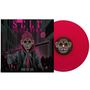 "SELF DECEPTION", "ONE OF US"; Illustration einer Figur mit Affenmaske, die einen Baseballschläger hält; rote Vinyl-Schallplatte., LP