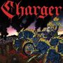 "Charger" steht oben in roter, gotischer Schrift. Ein Skelett fährt auf einem Motorrad, umgeben von blauen, flammenden Wölfen., CD