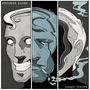 Text: "knocked loose", "laugh tracks". Illustration: Drei stilisierte Gesichter, eins lächelt, eins raucht, eins in Nahaufnahme., LP