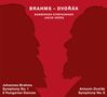 "BRAHMS – DVOŘÁK" steht oben, Bamberger Symphoniker, Jakub Hrůša. Zwei Profile von Männern in Rot.