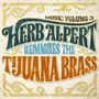 "Music Volume 3: Herb Alpert Reimagines the Tijuana Brass." Verschnörkelte Schrift in Blau und Orange.