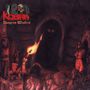 "Iron Kobra Dungeon Masters" ist in roter und gelber Schrift. Eine düstere, höhlenartige Szene mit Fackelträger., LP