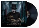 "Gothminister", "We Are All Demons", Person in schwarzem Anzug mit Zylinder hält eine dämonische Kreatur in gotischer Umgebung., LP