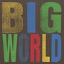 Text "BIG WORLD" in großen, bunten Buchstaben auf dunklem Hintergrund., CD