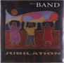 Text: "the BAND", "JUBILATION". Illustration: Drei Menschen tragen ein buntes Objekt., LP