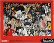 Das Wort "ELVIS" mehrfach, bunte Collage mit vielen Auftritten von Elvis Presley, Puzzle mit 3000 Teilen.