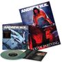 "ANDREW W.K.", "GOD OF PARTYING", Bild von einem Mann, der kniet oder liegt, mit dramatischem Licht. Vinyl und Textseiten., LP