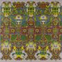 Keine erkennbaren Texte. Farbenfrohes, symmetrisches Muster aus Schmetterlingen und Pflanzenmotiven., LP