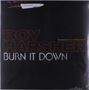 Text: "Boy Harsher - Burn It Down, From the Motion Picture Halloween Ends." Schwarzer Hintergrund, Messer-Grafik oben., Single 12"