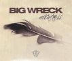 Text: "BIG WRECK albatross". Eine dunkelgraue Feder liegt auf hellem Hintergrund. decoração-logo unten.