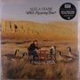 "ALELA DIANE Who's Keeping Time?" Frau sitzt im Freien an einem Tisch, umgeben von Gänsen, mit Felsen im Hintergrund., LP