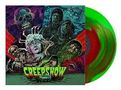 Text: Creepshow. Illustration: Gruselige Figuren, leuchtende Farben, grüner und roter Vinyl-Schallplatte., LP
