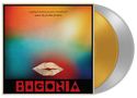 Text: "original motion picture soundtrack music by jerskin fendrix BUGONIA". 
Bunte Illustration mit Lippenmotiv und Schallplatten.