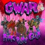 Text: "GWAR", "Pink Pony Club". Illustration von fantastischen Kreaturen in bunten, bizarren Kostümen vor blutrotem Hintergrund., Single 7"