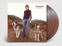 Text: "BEN KWELLER On My Way". Person in Jeans mit zwei Wölfen, Berglandschaft im Hintergrund. Vinyl-Schallplatten daneben., 2 LPs