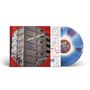 Cover: "rodrigo y gabriela" und "OUR HOME". Gebäude, Grafiken und Schallplatte in Blau und Rot., LP