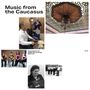 "Music from the Caucasus. The Archive of ORED Recordings 2013–23. Verschiedene Bilder von Musikern und einem reich verzierten Kronleuchter."