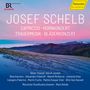 Der Text listet Musikwerke von Josef Schelb auf: Capriccio, Hornkonzert, Trauermusik, Bläserkonzert. Berglandschaft im Hintergrund., CD