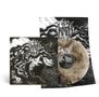 Poster und Album mit Logo in gotischer Schrift, wirbelnde Wolken und Baumstrukturen, Vinyl-Schallplatte in Marmoroptik., LP