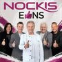 Text: "NOCKIS E1NS" mit Daumen-hoch-Symbol. Fünf Männer in Anzügen lächeln, Hintergrund in lila und schwarz., CD
