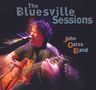 "The Bluesville Sessions" und "John Oates Band". Ein Musiker singt mit Gitarre. Verschwommene Bewegung, lebendige Farben., CD