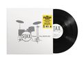 "STAX Does The BEATLES" mit Schlagzeugabbildung. Gelber Text: Soul-Reinterpretationen. Schwarze Schallplatte rechts., LP