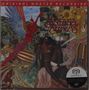 Original Master Recording, Santana Abraxas. Eine farbenfrohe Illustration mit einer weiblichen Figur, Flügeln und Sonnenblume., CD