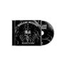 Text: "NUCLEAR MESSIAH BLACK FLAME." Illustration eines Schädels mit Schwertern und Flammen., CD