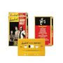 "Headcat Plays Buddy Holly" auf gelber Kassette und zwei Hüllen mit Bandfoto und rotem Textblock., MC