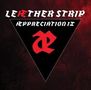Logo: "LEÆTHER STRIP" oben, "APPRECIATION IX" darunter. Rotes Symbol in schwarzem Dreieck, Hintergrund dunkelrot., CD