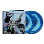 Cover mit "Liquid Tension Experiment 2" und vier Musikerporträts. Zwei blaue Vinyl-Schallplatten daneben., 2 LPs