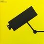 Text: "HARD-FI: STARS OF CCTV". Eine schwarze Überwachungskamera-Silhouette auf gelbem Hintergrund., LP