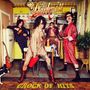 "The Darkness", "Crock of Hits". Vier Personen in bunter Kleidung in einer retro Küche, eine hält ein Radio in der Hand., 2 LPs
