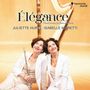 "Élégance. French music for flute and harp. JULIETTE HUREL ISABELLE MORETTI. Zwei Frauen in Weiß mit einer Flöte.", CD