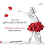 Text: "ARIAS FOR giovanni rubinelli filippo mineccia istante collective." Illustration: Person mit rotem Blattrock, Blätter., CD